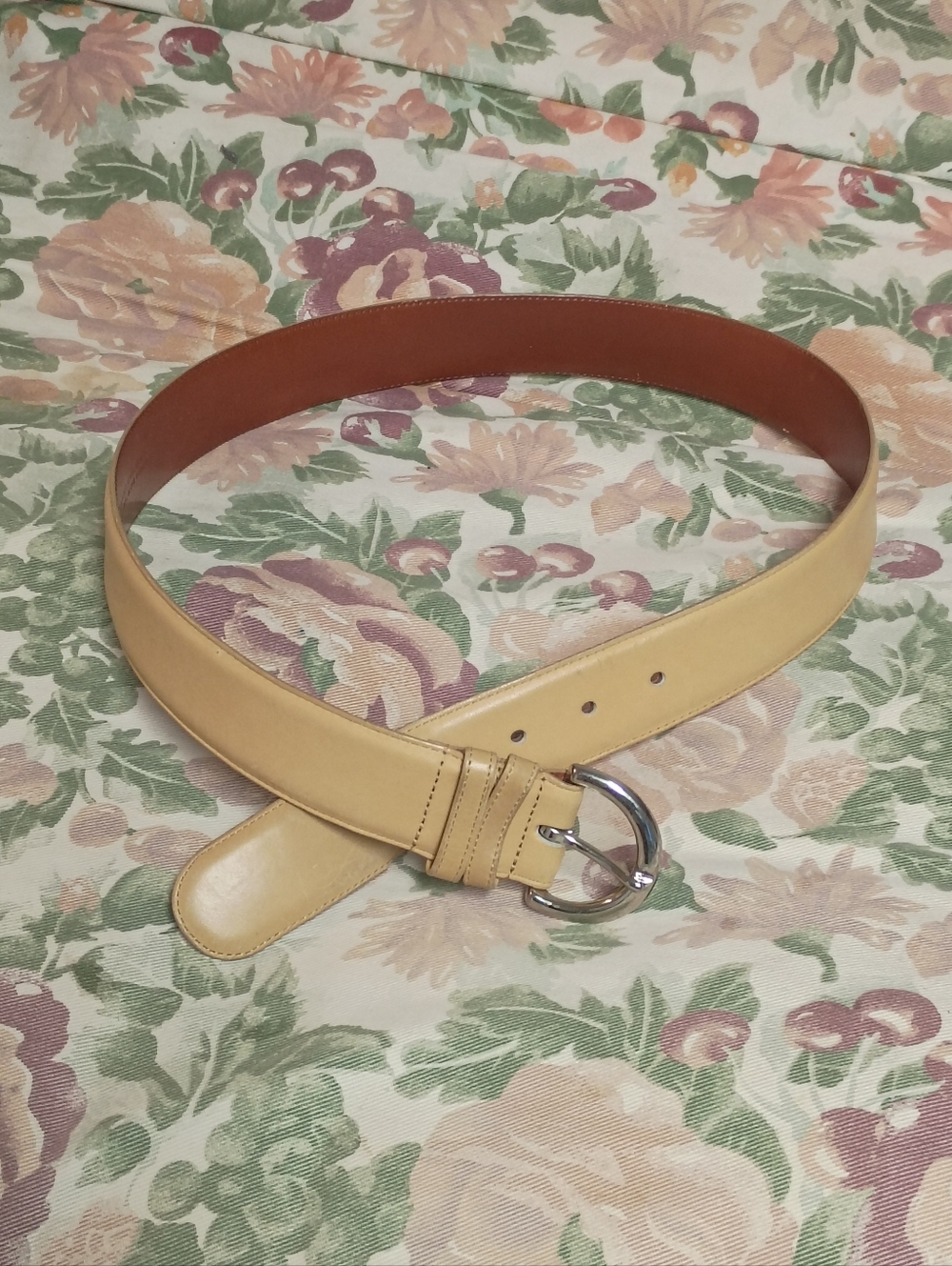 ❤️COACH Y2K BEIGE CAMEL GLOVE TANNED LEATHER BELT SZ LARGE